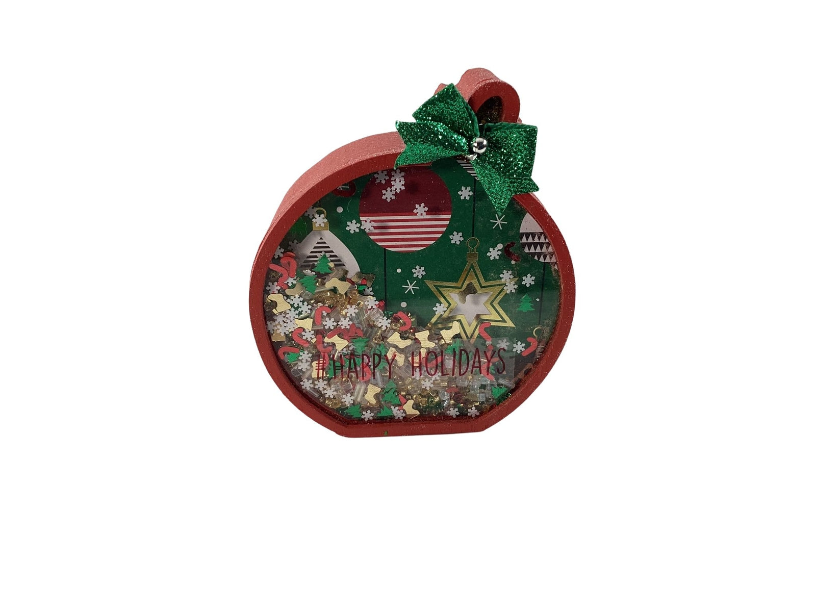 Christmas Decor -  Ornament Bulbs Chunky Wood Shaker Sitters 3pc Set