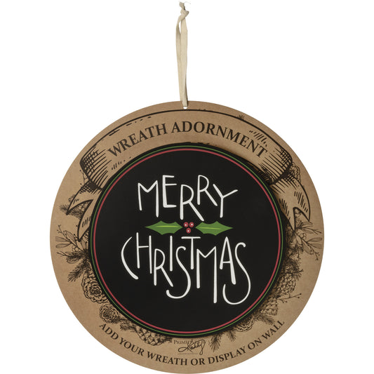 PBK Christmas Decor - Prim Wood Holly Leaf Wreath Insert Wall Sign