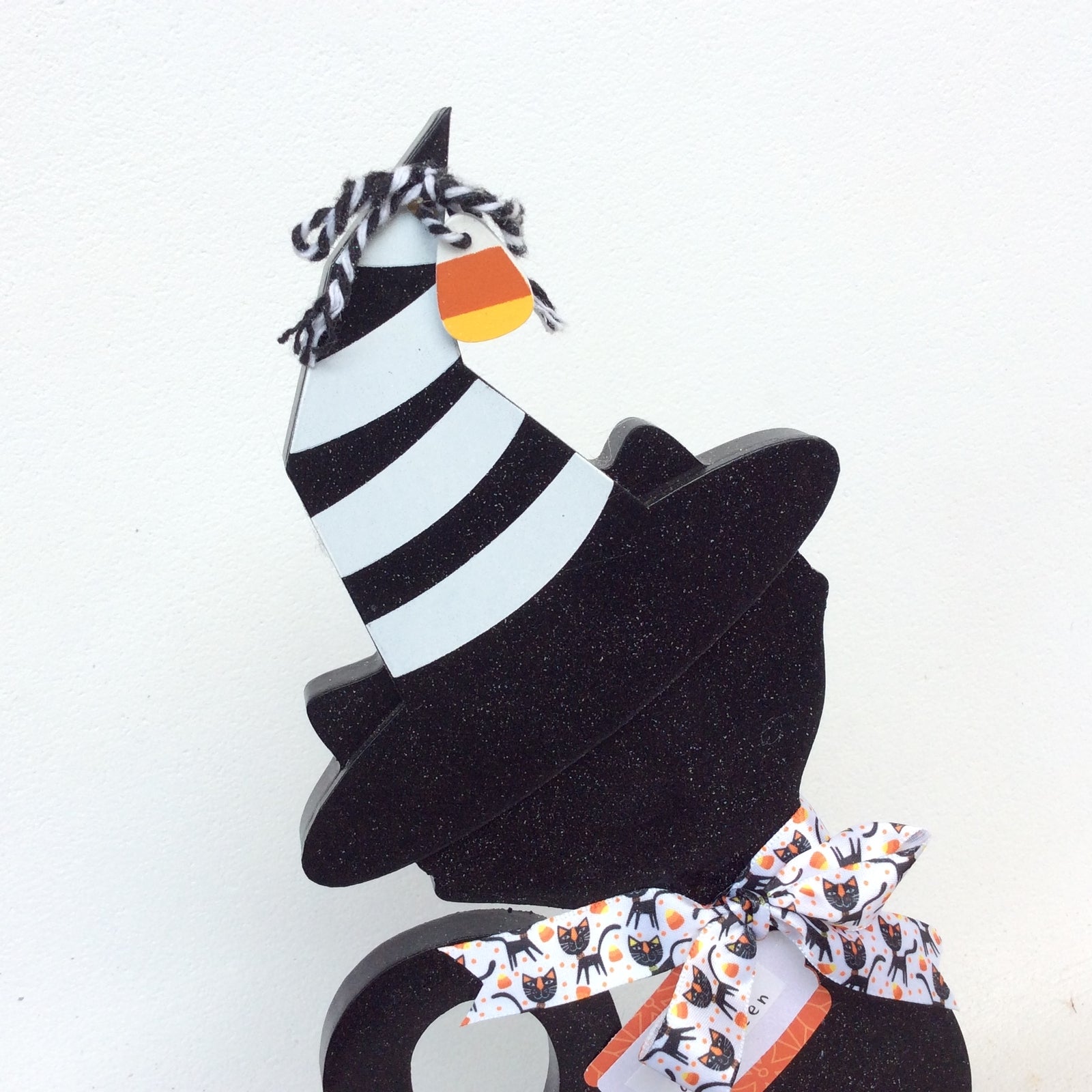 AGD Halloween Decor - Black Cat Wood Cat O Ween Tabletop Display