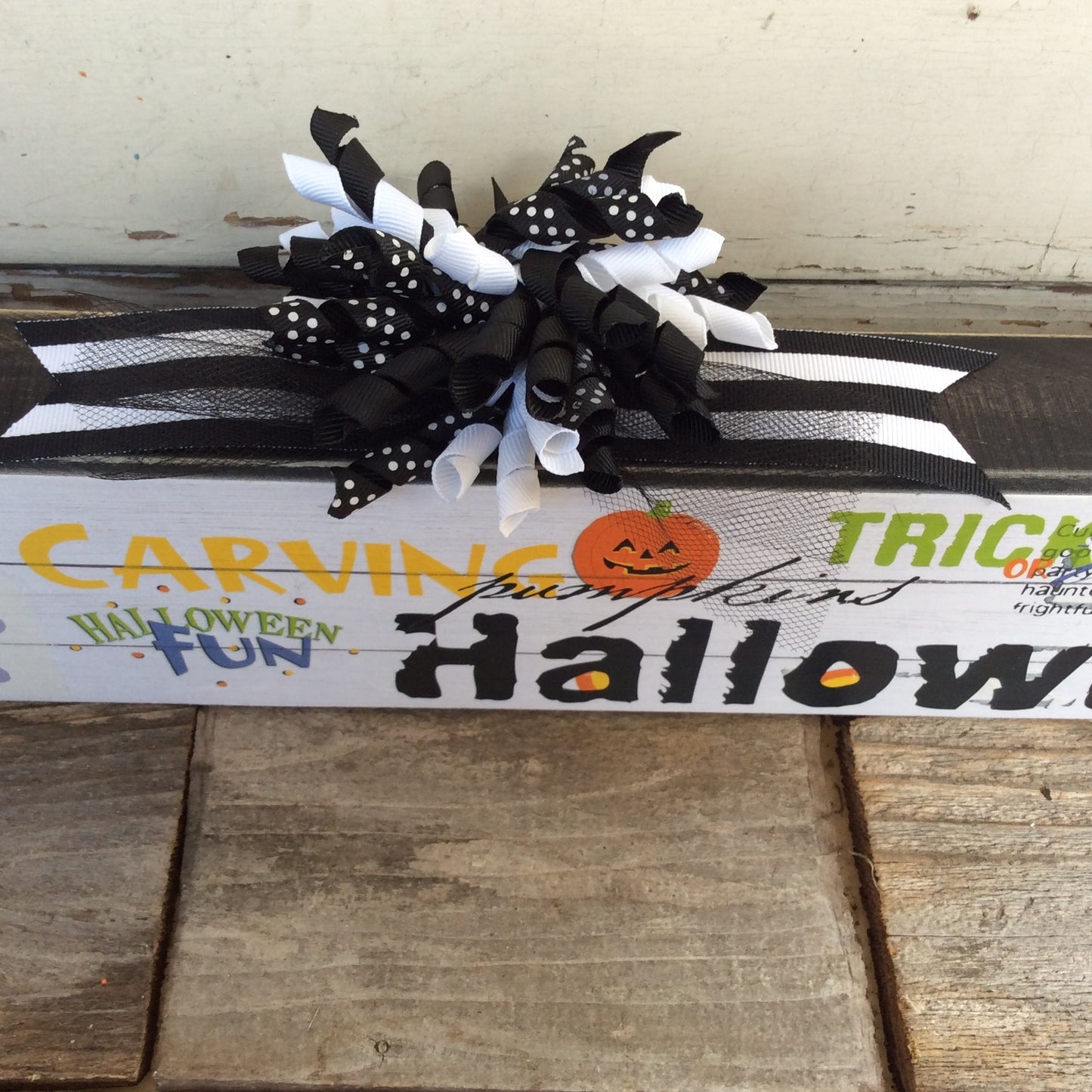 AGD Halloween Decor - Sentiments Collage Mantle Box Sign