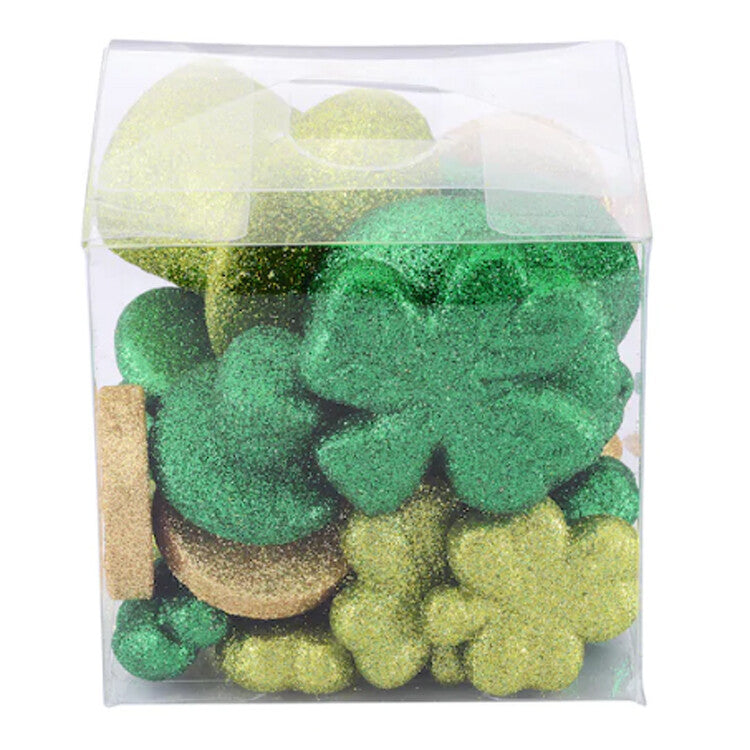St Patricks Decor - Glitter Shamrock Coin Glitter Table Scatters
