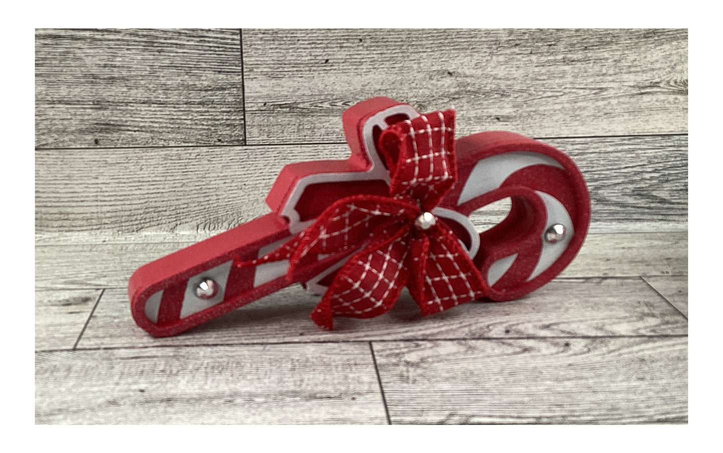 AGD Christmas Decor - Peppermint Candy Cane Tier Tray Display 3pc Set
