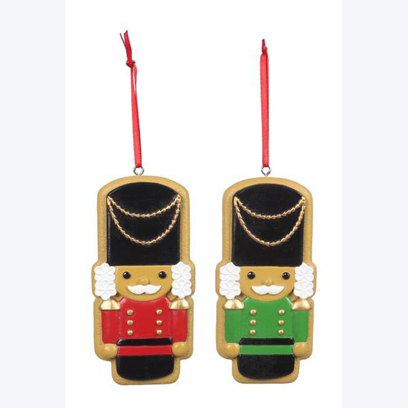 YI Christmas Decor - Nutcracker Gingerbread Cookie Ornaments 2pc