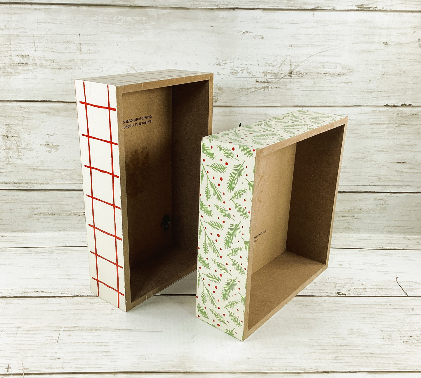 AGD Christmas Decor - Highland Scottish Cow Tabletop Box Signs 2pc Set