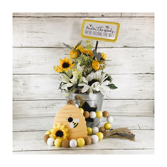 AGD Summer Decor - Bee Theme Sunflower Centerpiece Display