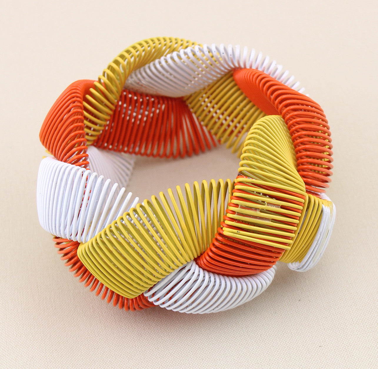 VLD Jewelry - Halloween Candy Corn Yellow & Orange & White Stretch Bracelet