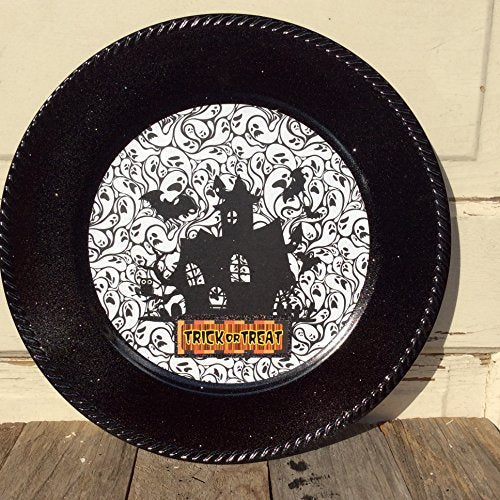 AGD Halloween Decor - Haunted House Charger Plate Display Sign