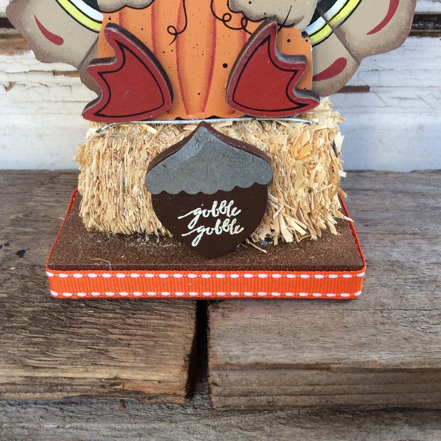 AGD Fall Decor - Give Thanks Turkey Bale of Hay Display
