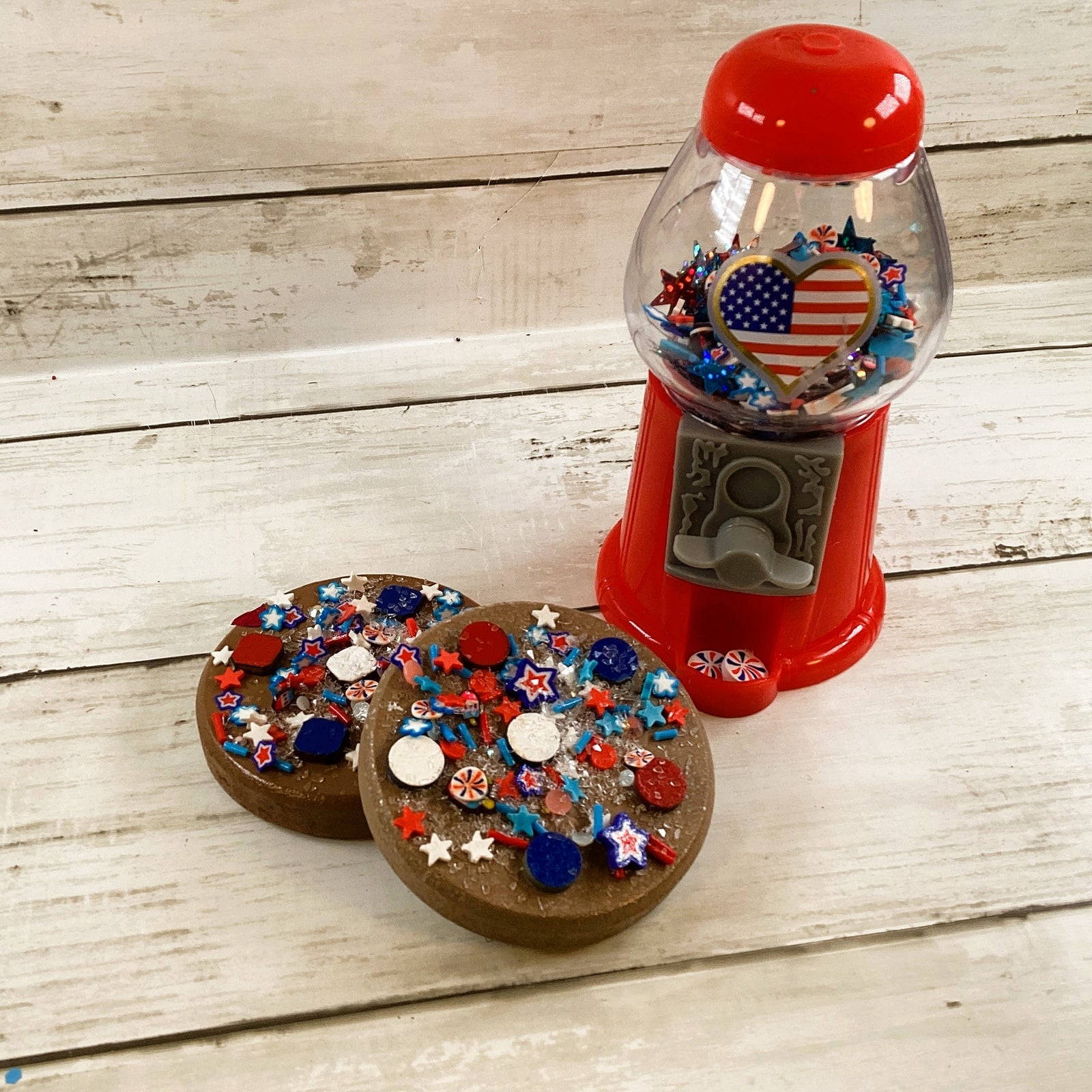 AGD Patriotic Decor - July 4th Theme Gumball Fake Cookie 3pc Set