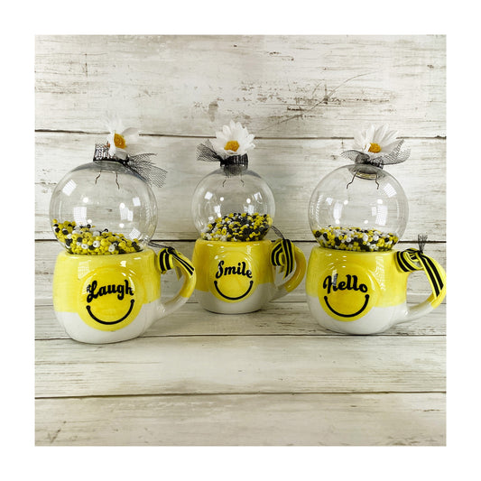 AGD Summer Decor - Happy Face Hello Laugh Smile Espresso Shaker Cups