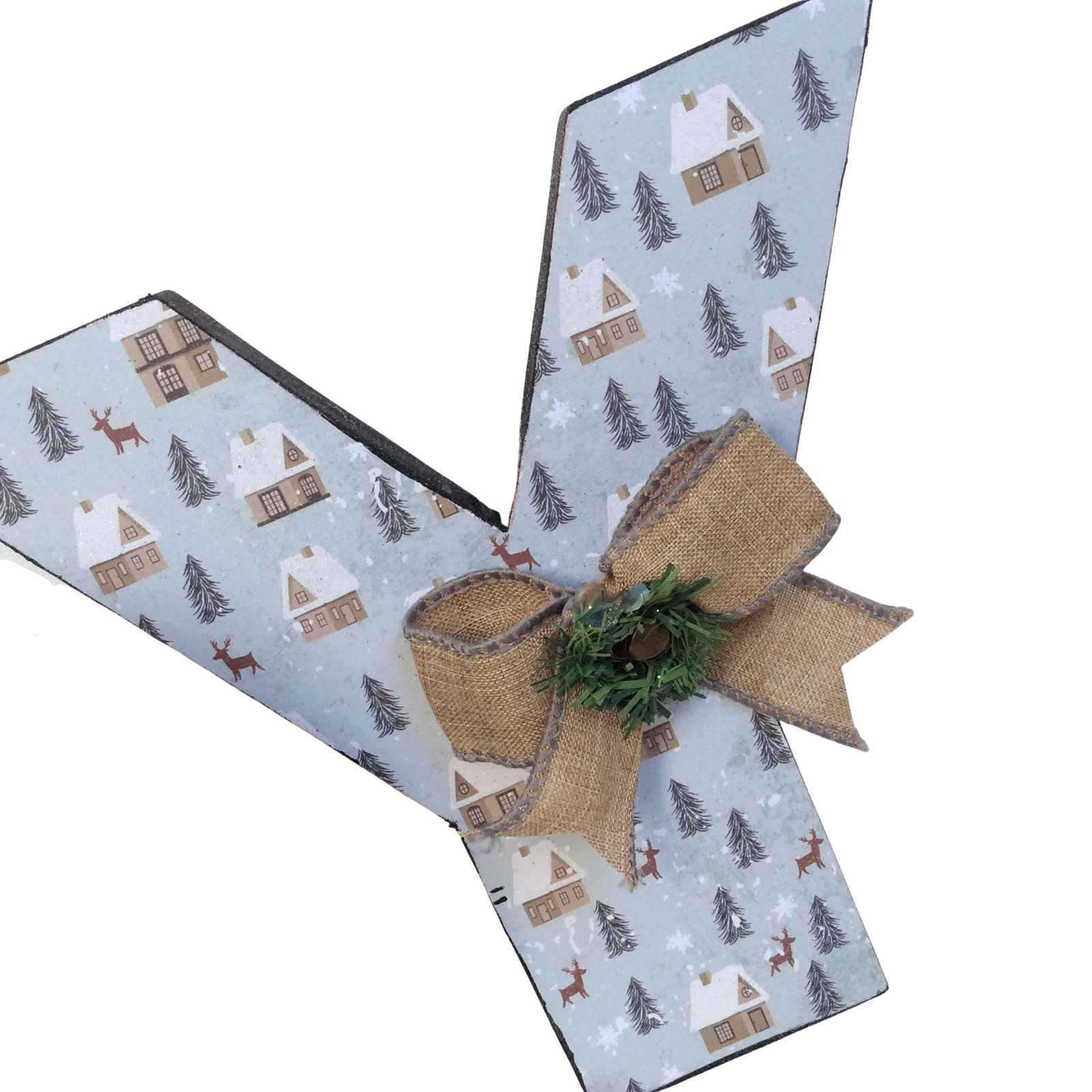 AGD Christmas Decor - Woodland Plaid Chunky Joy Letters Tabletop Sign