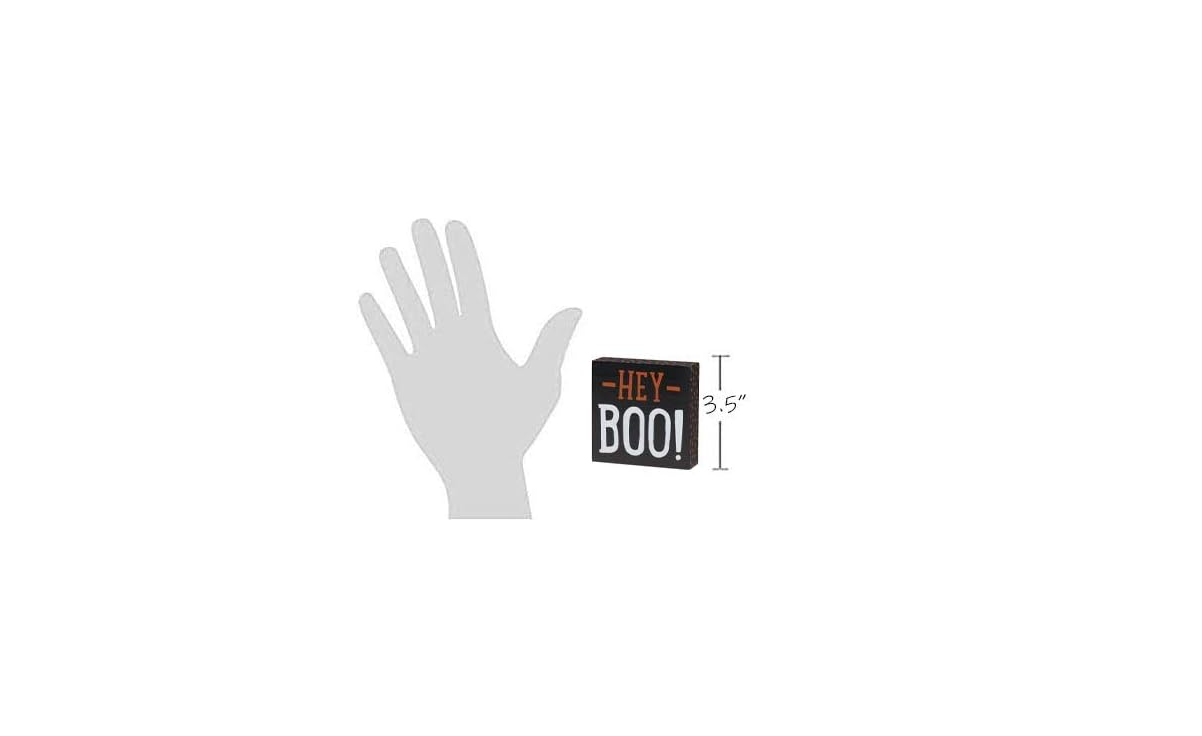 Collins Painting Halloween Decor - Hey Boo! Black Block Sign