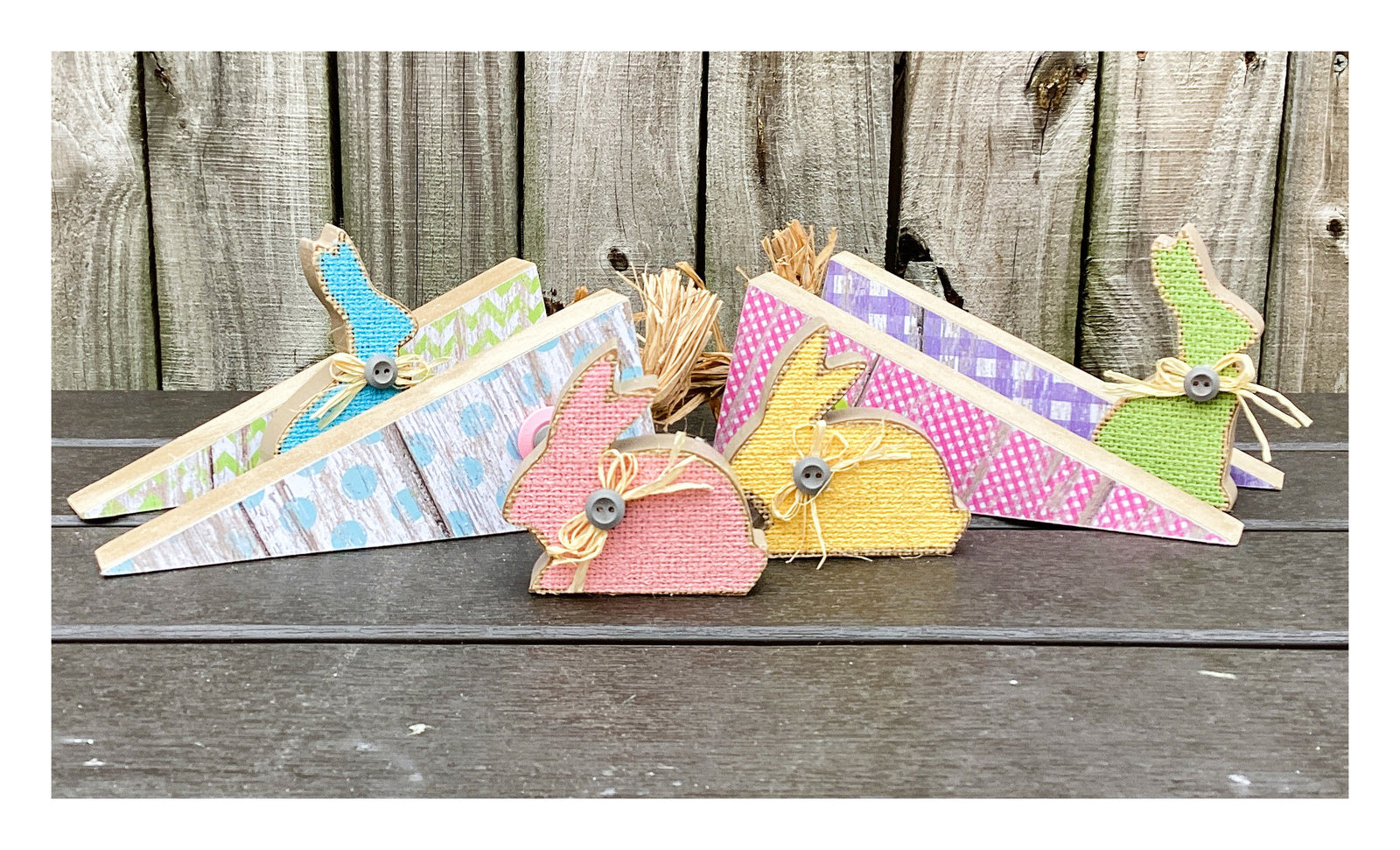 AGD Easter Decor - Reversible Chunky Wood Carrot Runny Rabbit 8pc