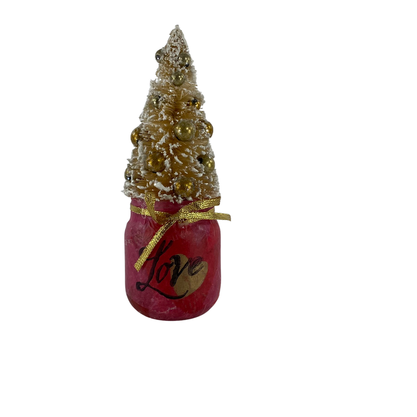 AGD Valentines Decor - Sisal Tree Love Decoupage Glass Jar