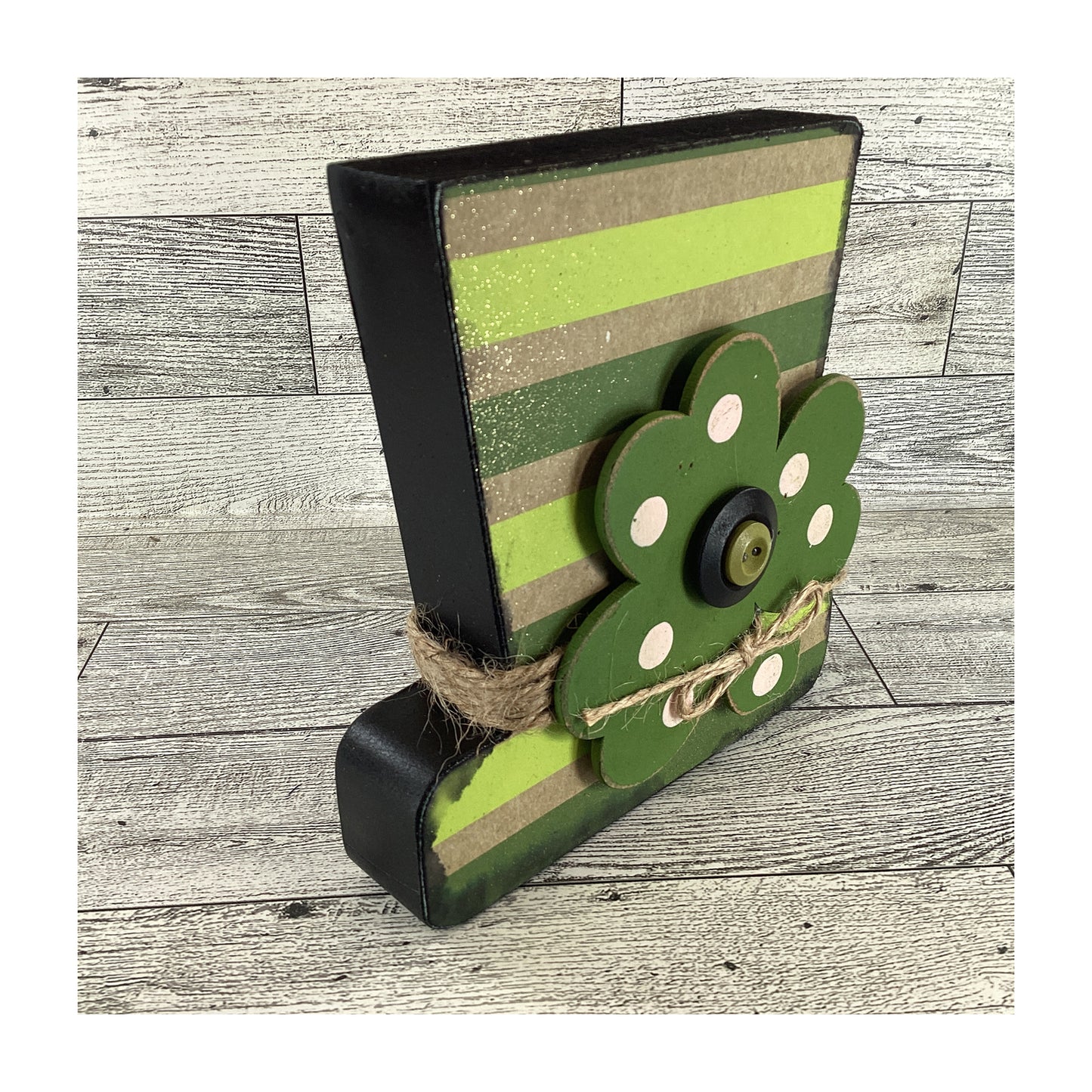 AGD Saint Patrick Decor - Chunky Wood Leprechaun Tophat Sitter