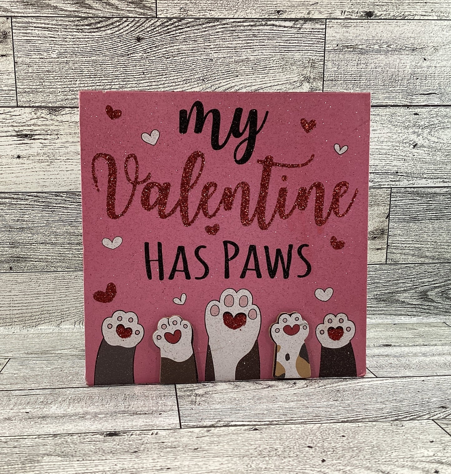 AGD Valentines Decor - Valentines Has Paws Dog Puppy Tabletop Decor