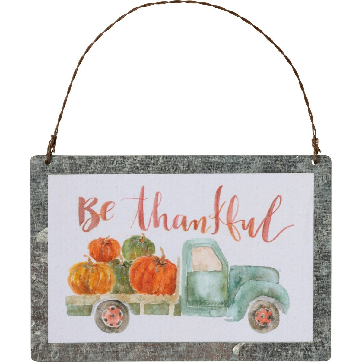 PBK Fall Decor - Small Tin Ornament Sign BE Thankful