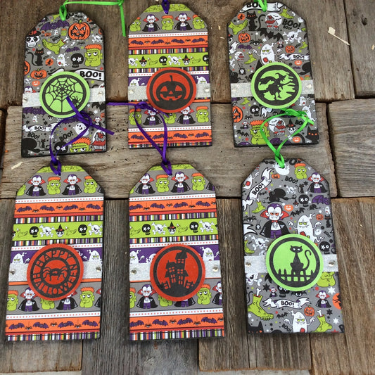 AGD Halloween Decor - Monster Ornament Tags 6pc Set
