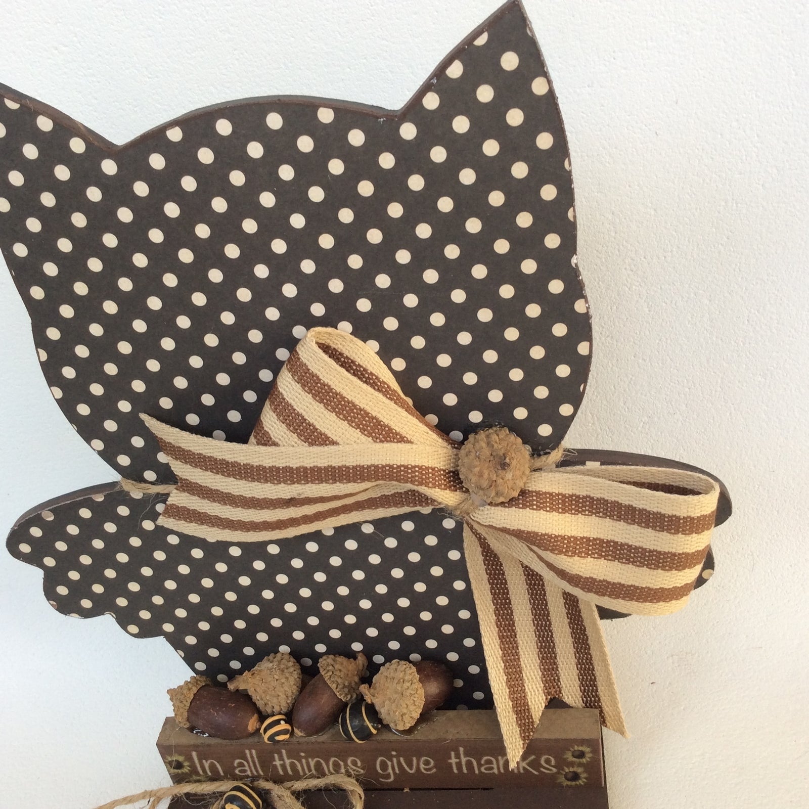 AGD Fall Decor -  In All Things Give Thanks Owl Display