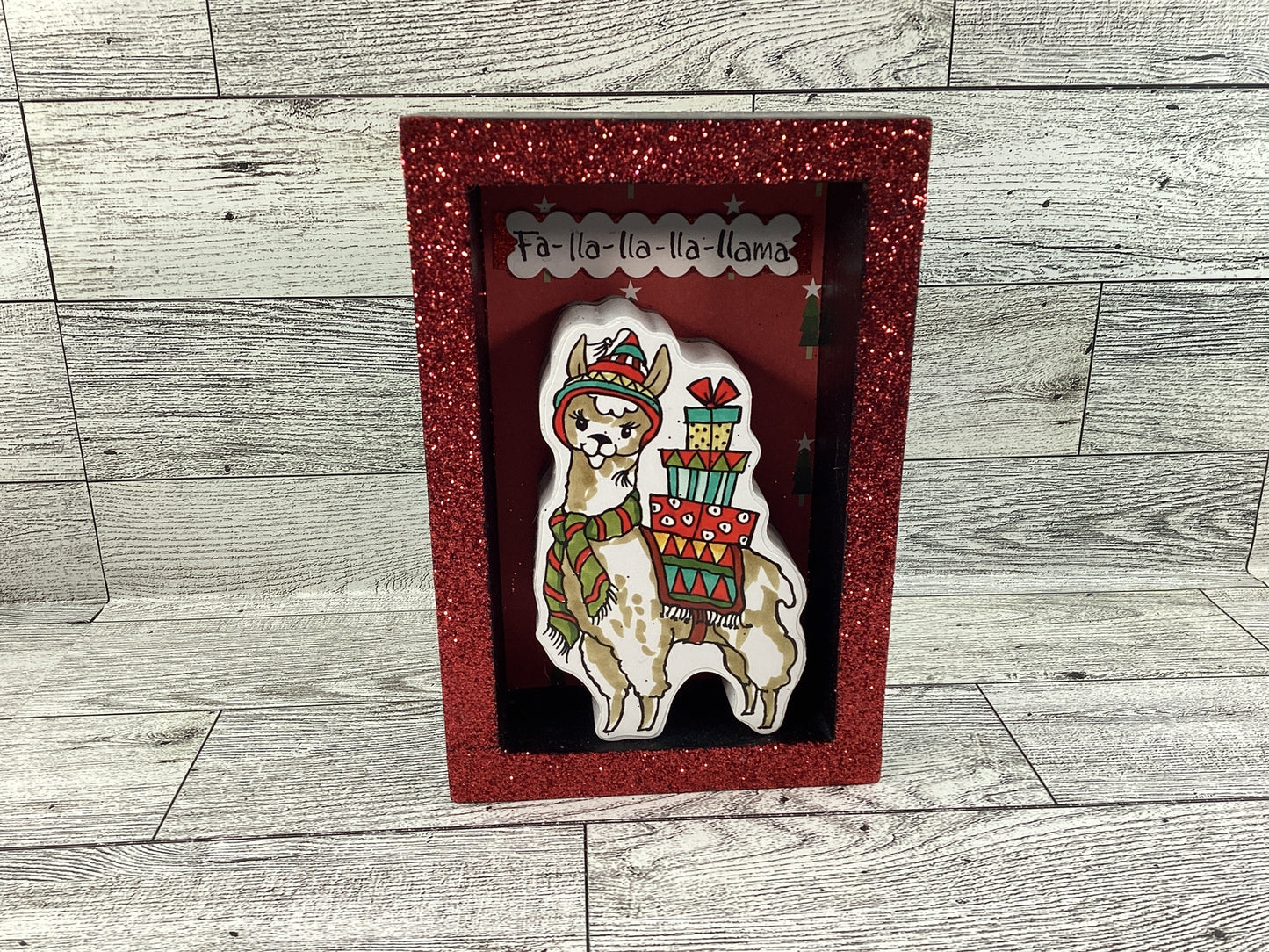 AGD Christmas Decor - Fa La La Llama Shadow Box