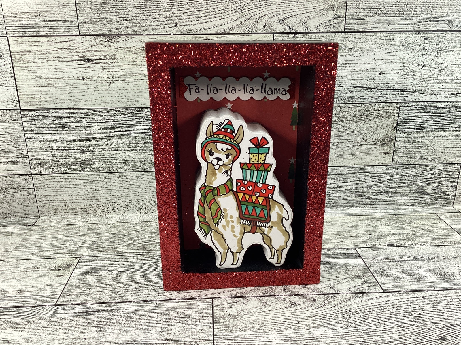 AGD Christmas Decor - Fa La La Llama Shadow Box