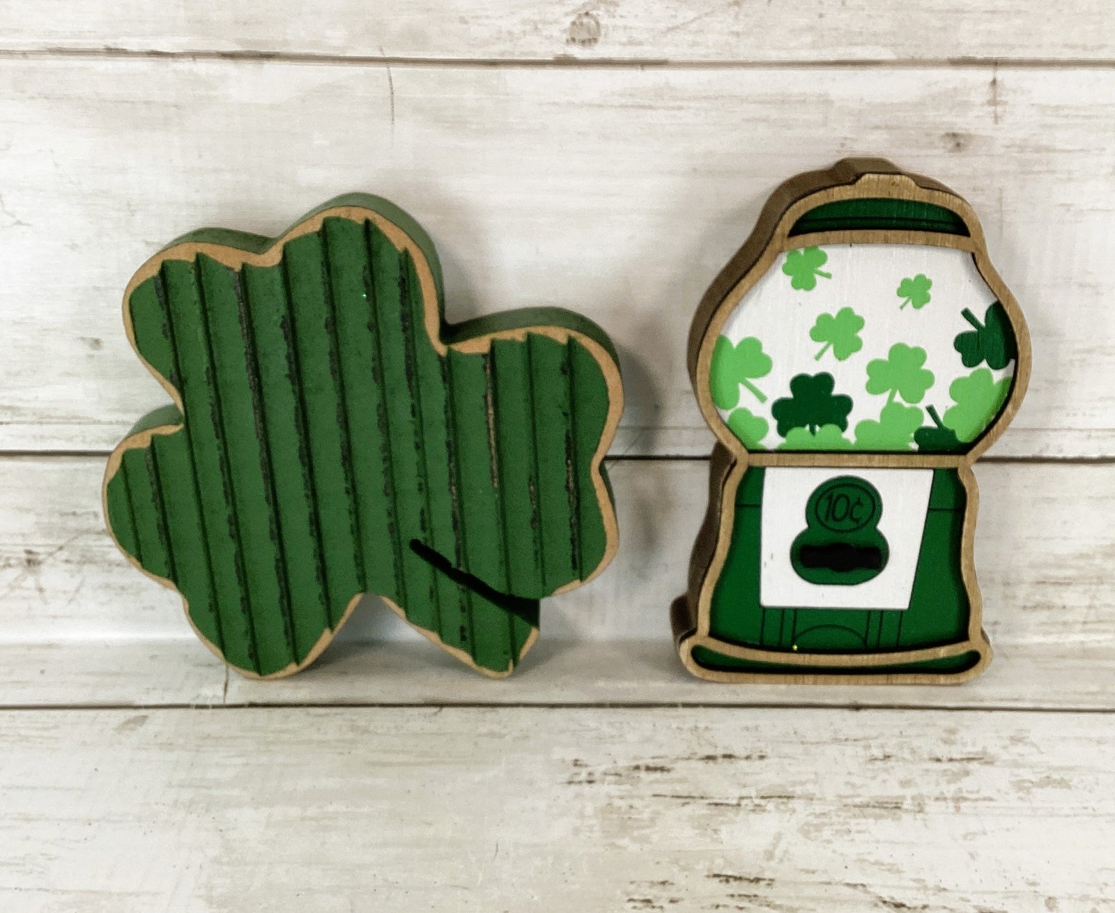 HL St Patrick's Decor - Gumball Shamrock March 17th Tier Tray 4pc Set