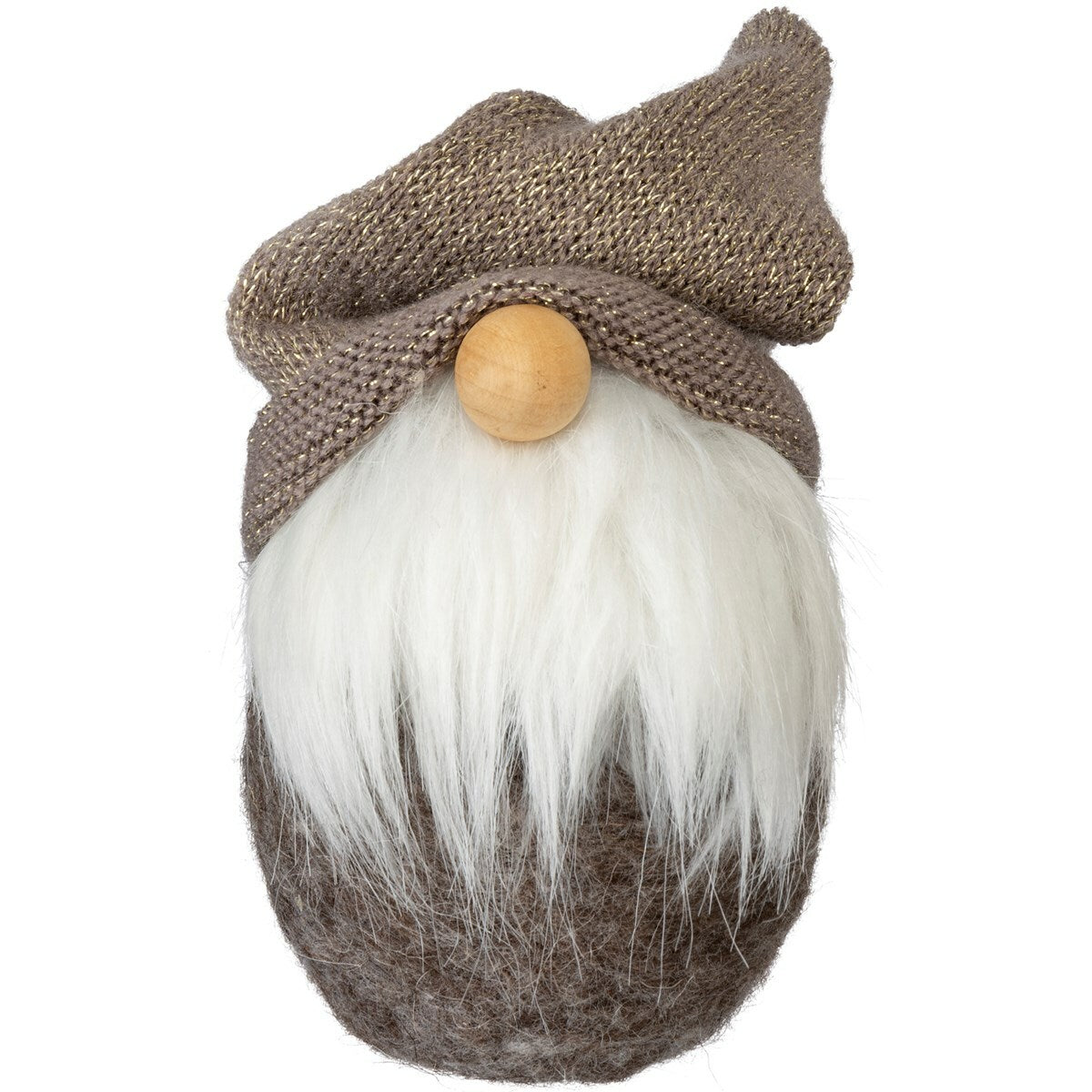 PBK Christmas Decor - Small Winter Brown Gray Gnome