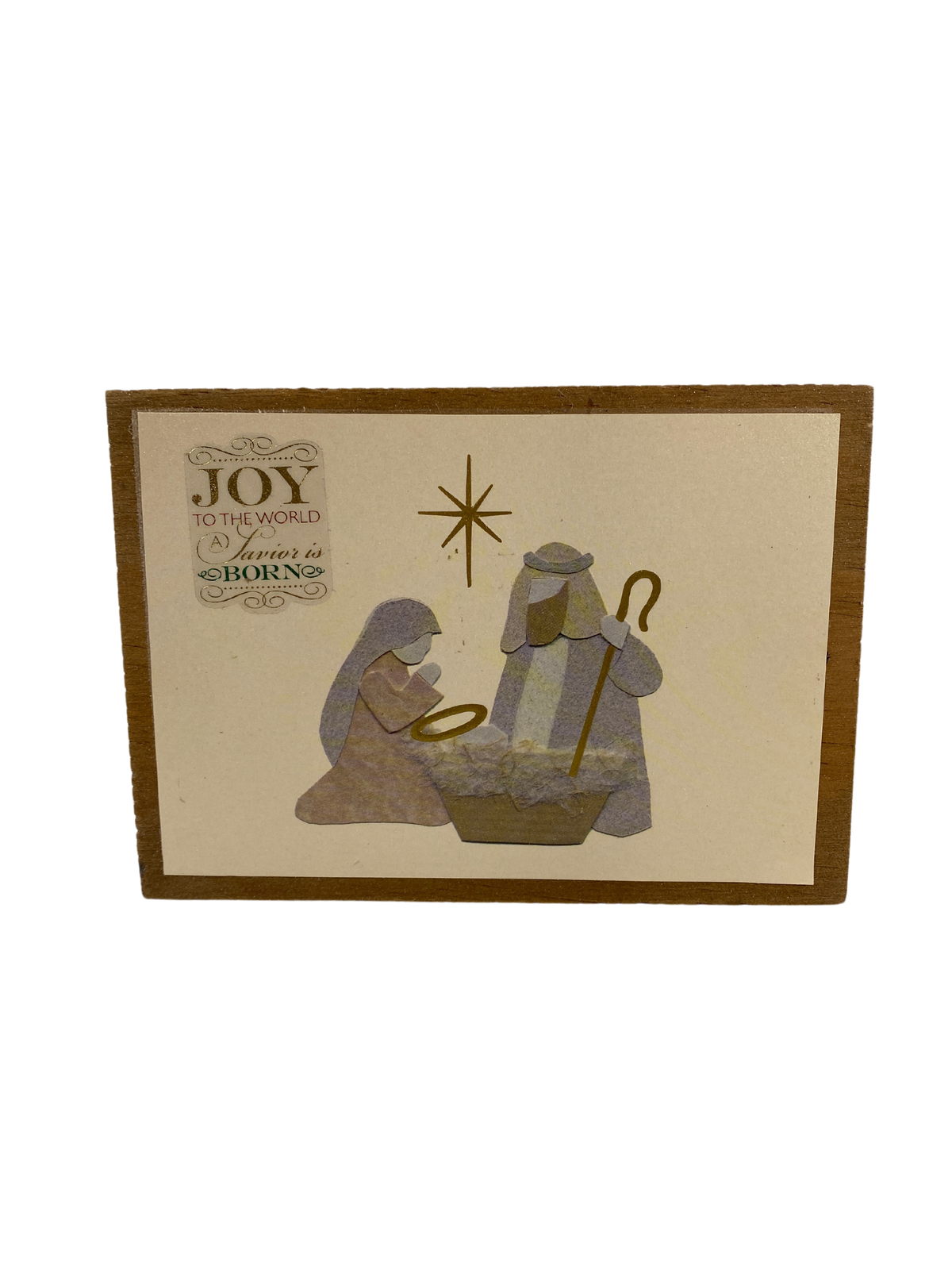AGD Christmas Decor - Farmhouse Joy To The World Nativity Block Sign