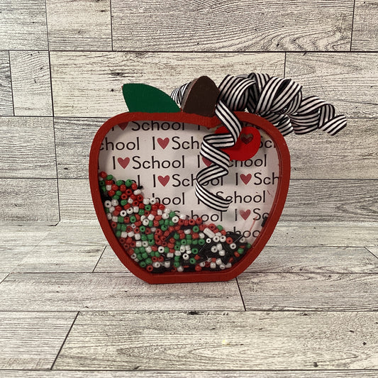 AGD Fall Decor - Teacher I Love School Chunky Wood Shaker Sitter