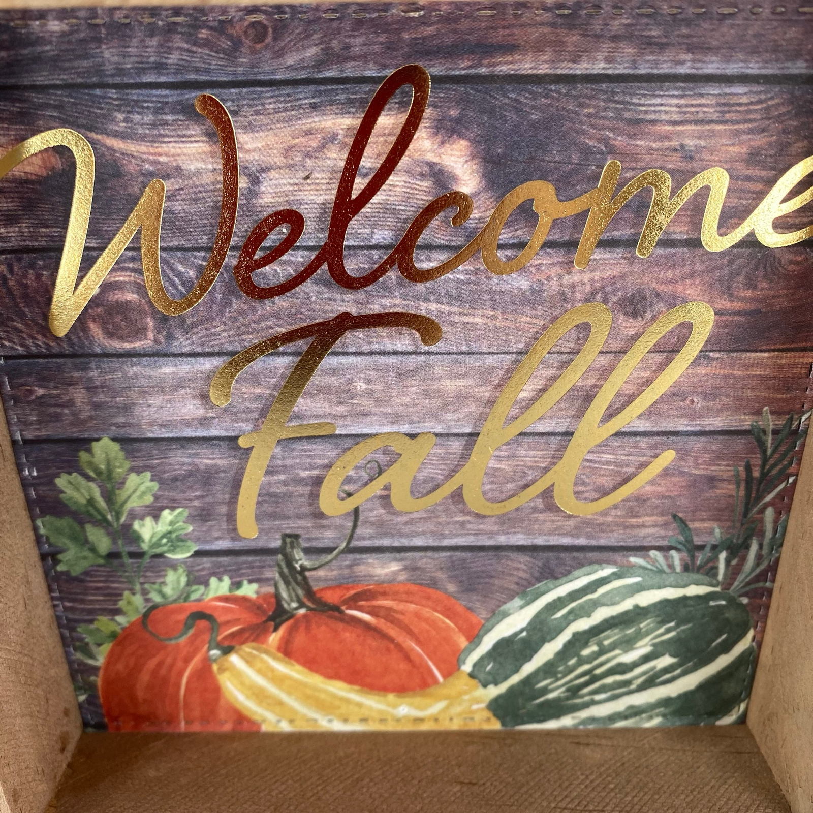 AGD Fall Decor - Pumpkin Spice 3-D Welcome Fall Reversible Wood Block Sign