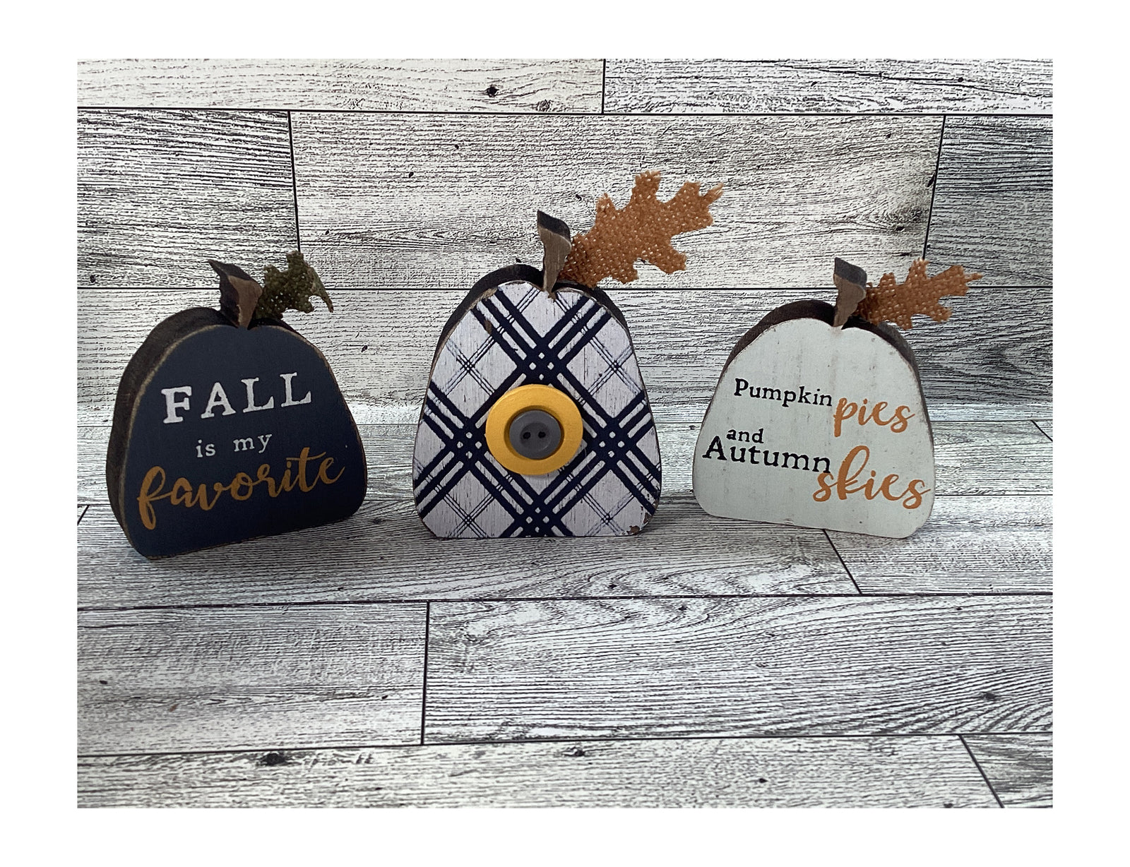 AGD Fall Decor - Resin Pumpkins Block Signs Mini Sunflowers Tier Tray 6pc