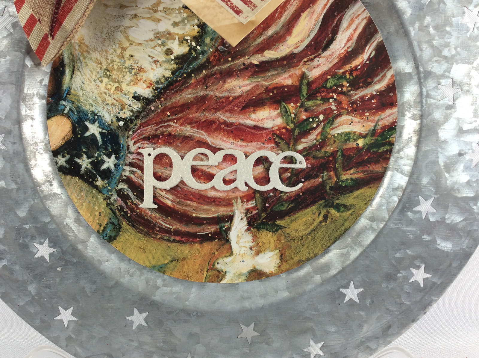 AGD Patriotic Decor - American Angel PEACE Charger Plate