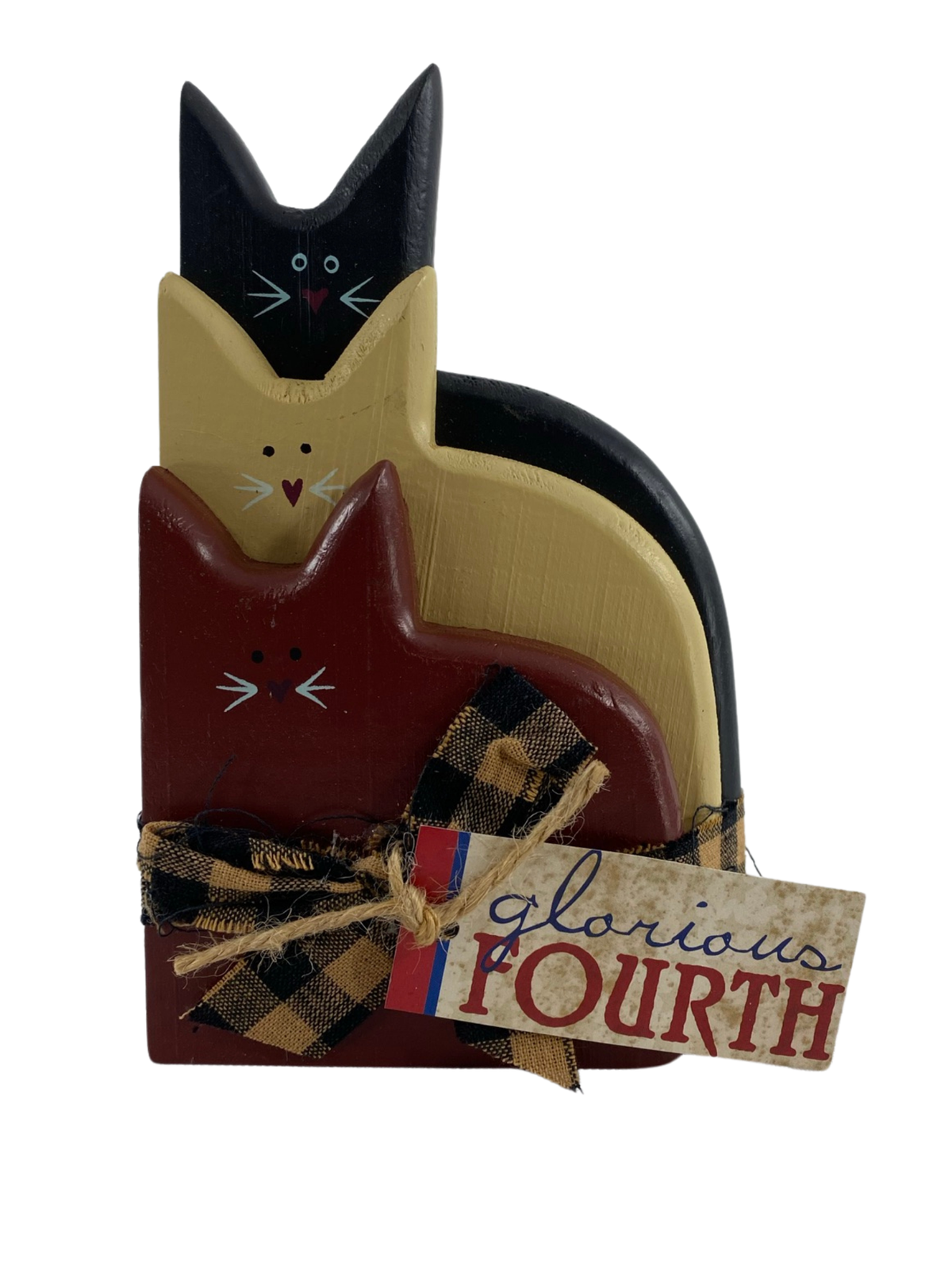 AGD Patriotic Decor - Glorious Fourth 4th Americana Stacking Cats