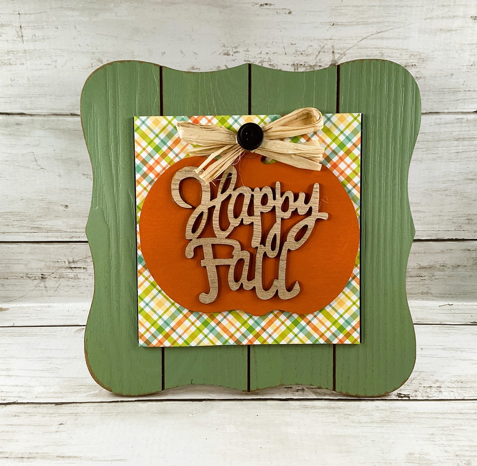 AGD Fall Decor - 3-D Hello Happy Fall Wood Easel-back Sign