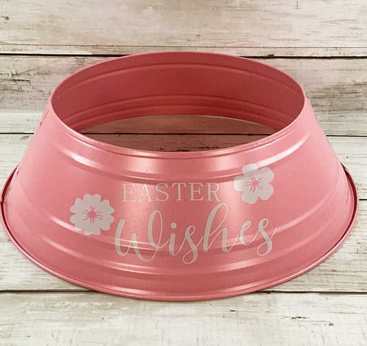 DT Easter Decor - Small Pink Easter Wishes Tabletop Tree Collar