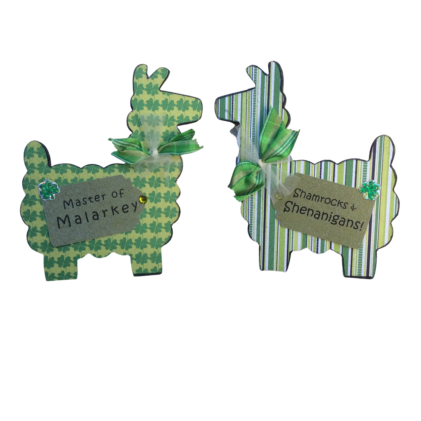 AGD St Patrick's Decor - Shamrocks Shenanigans Malarkey Llamas 2pc Set