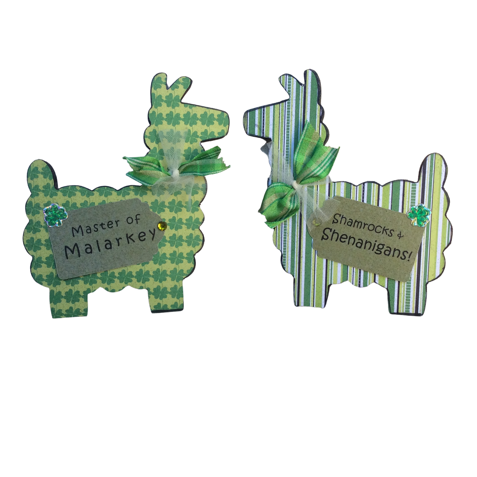 AGD St Patrick's Decor - Shamrocks Shenanigans Malarkey Llamas 2pc Set