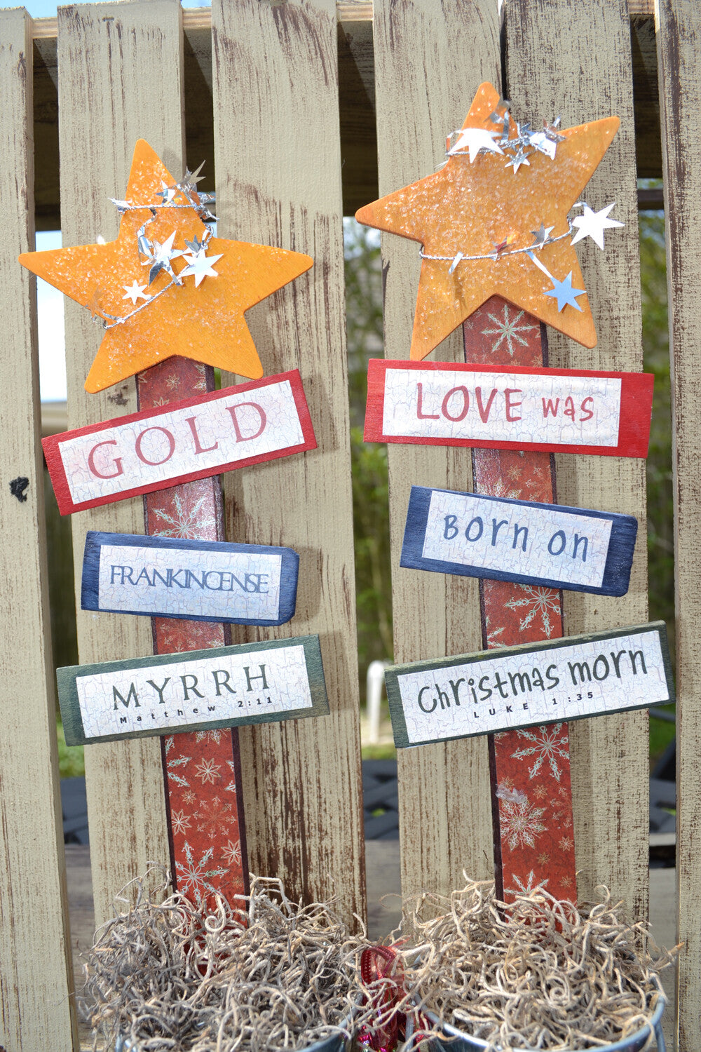  AGD CHRISTmas Decor - Prim Bethlehem Stable - PSP #6 3pc. Set