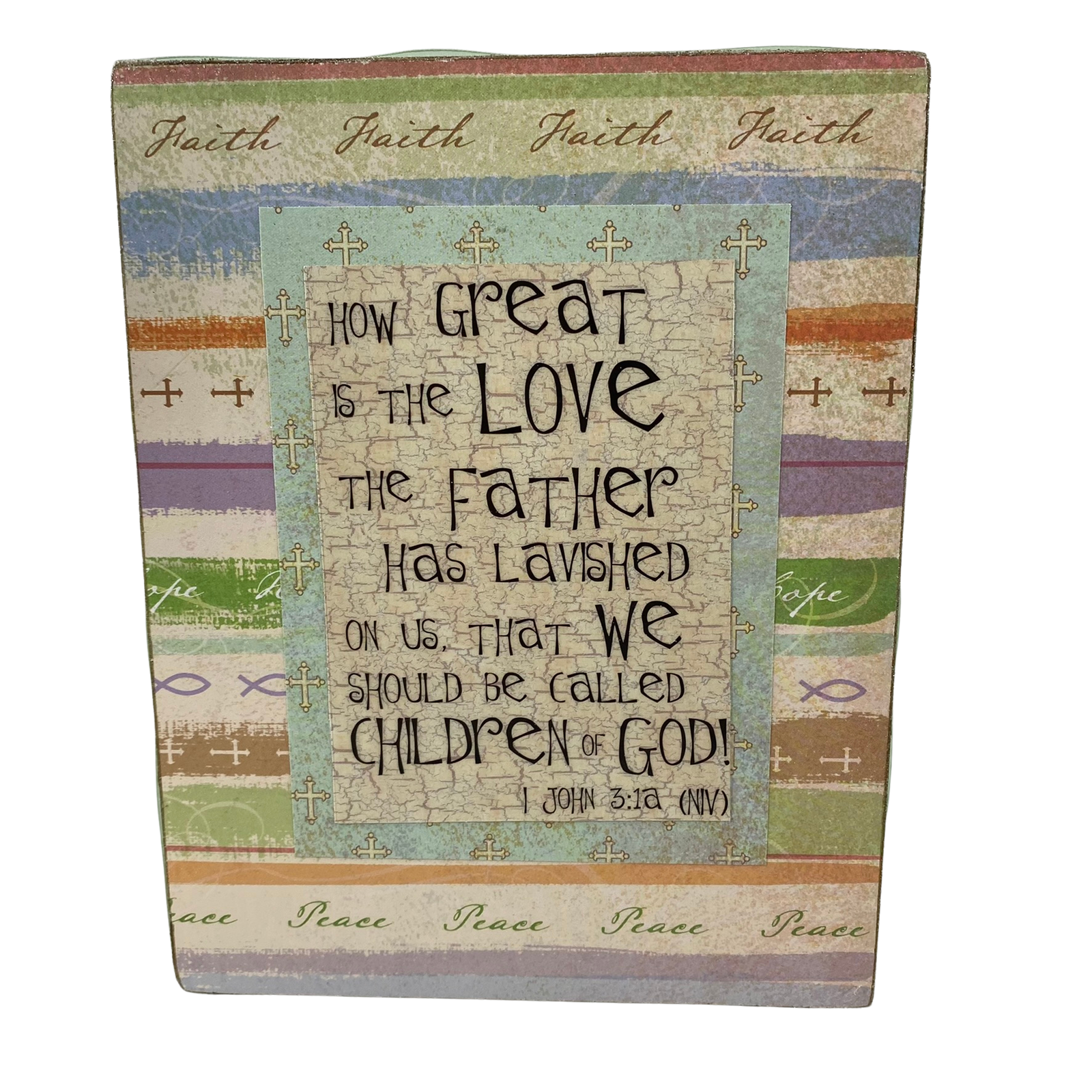 AGD Easter Decor - He Is Risen Love of the Father Reversible Block Sign