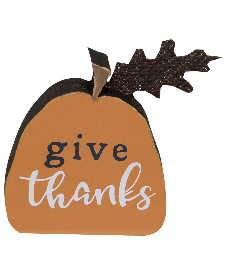 Small Prim Wood Pumpkin Sitters 3pc