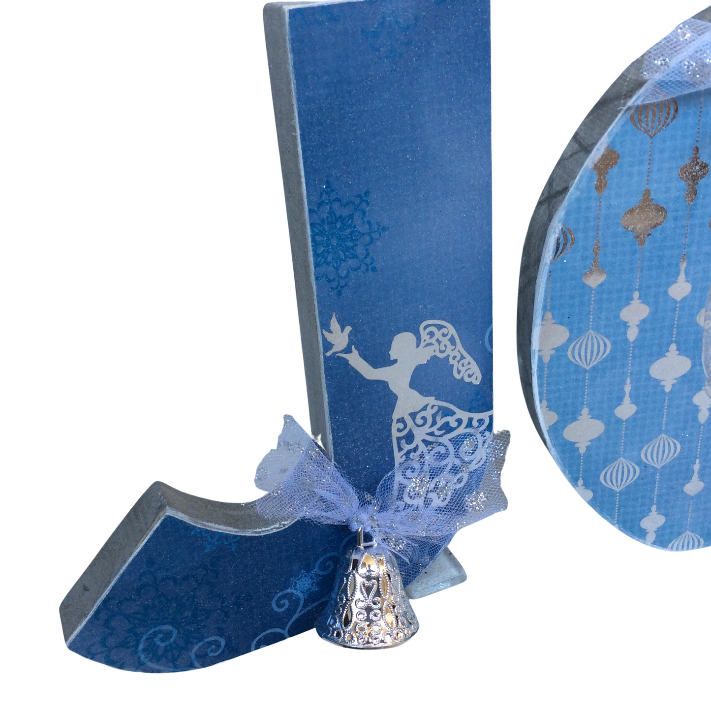 AGD Christmas Decor - Silver Blue Believe Angel Joy Tabletop Sign