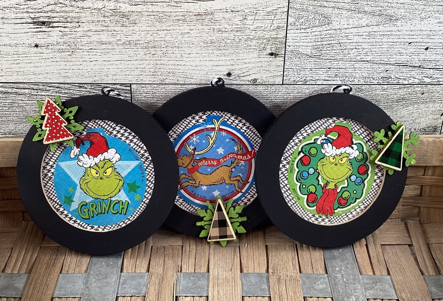 AGD Christmas Decor - Whimsy Green Monster Ornaments 5pc Set