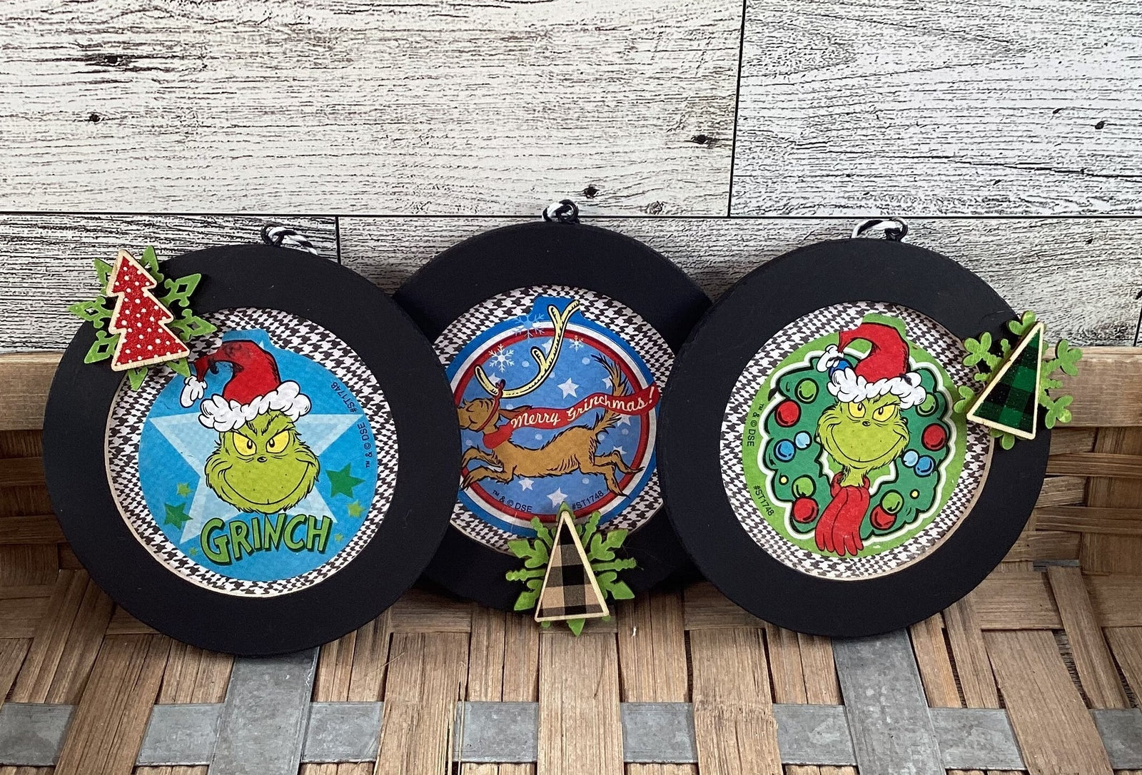 AGD Christmas Decor - Whimsy Green Monster Ornaments 5pc Set