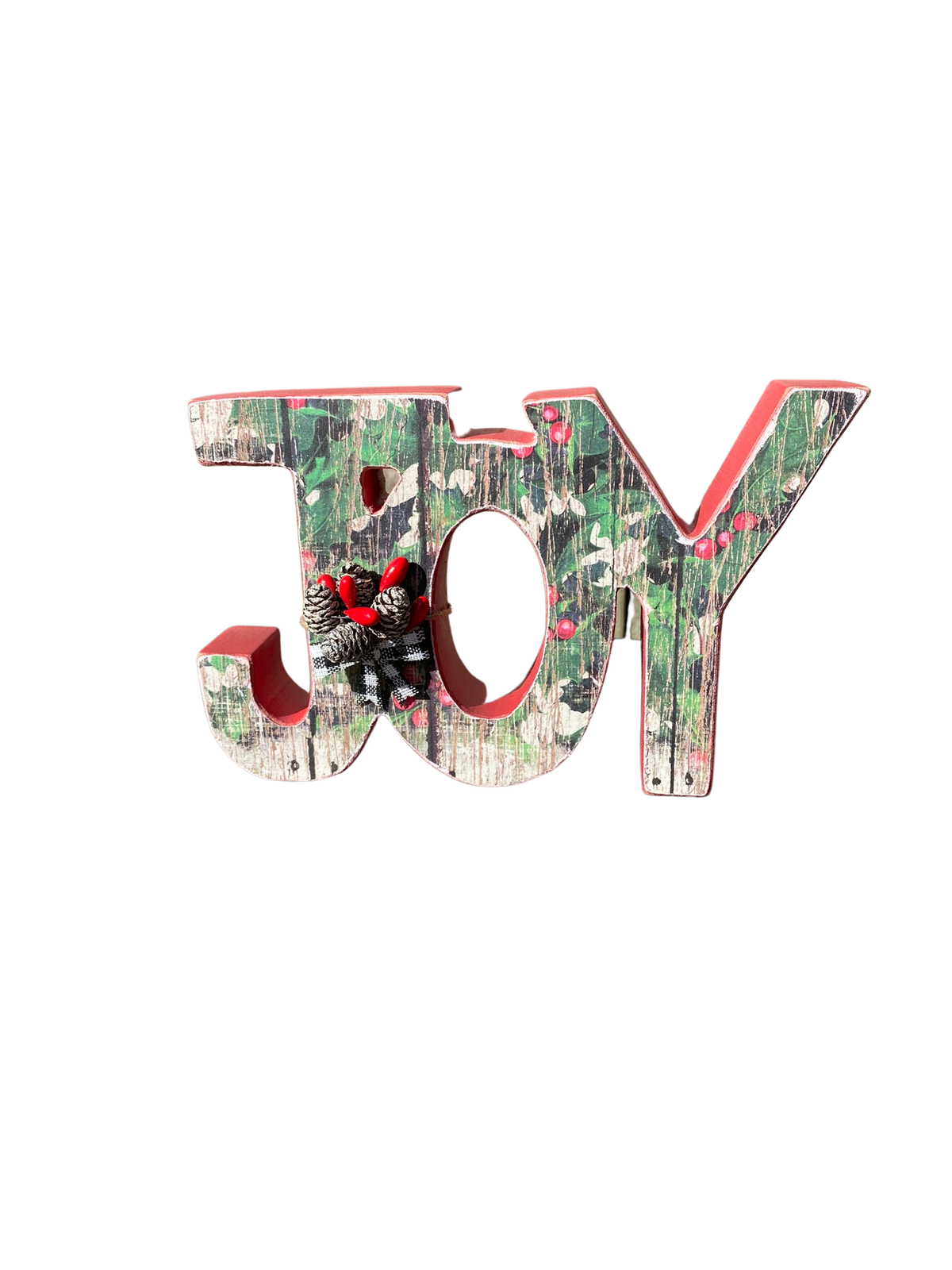 AGD Christmas Decor - Chunky Peace Joy Word Tabletop Signs 2pc Set