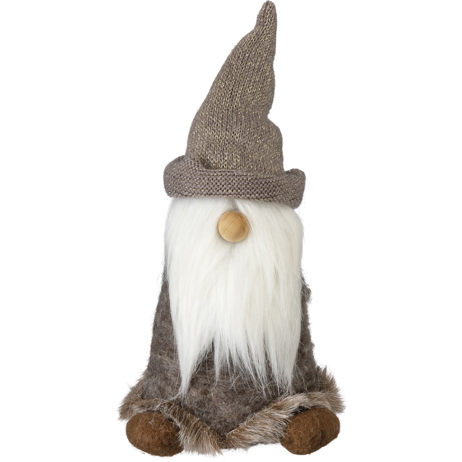 PBK Christmas Decor - Lg Winter Brown Gray Gnome