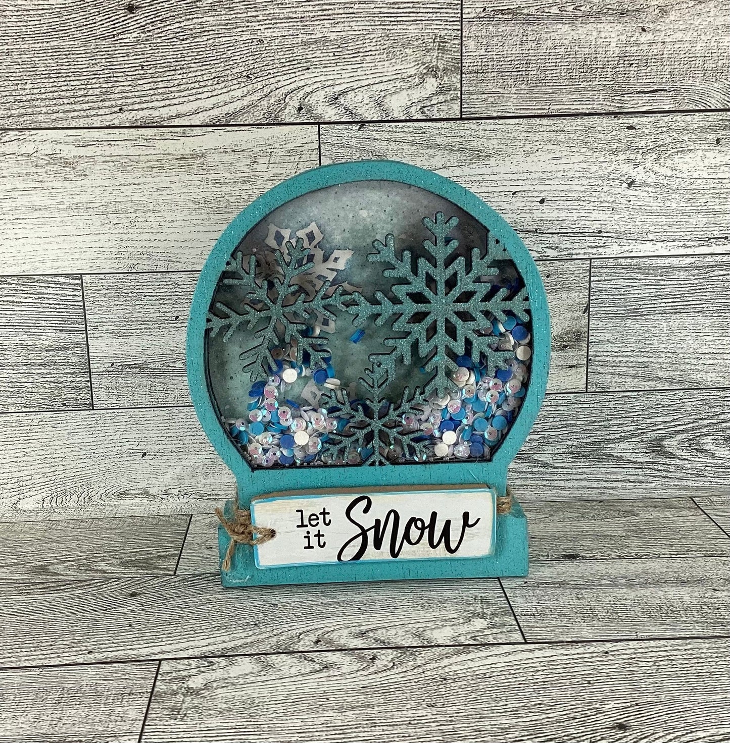 AGD Christmas Decor -  Let it Snow Snow Globe Chunky Wood Shaker