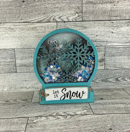 AGD Christmas Decor -  Let it Snow Snow Globe Chunky Wood Shaker