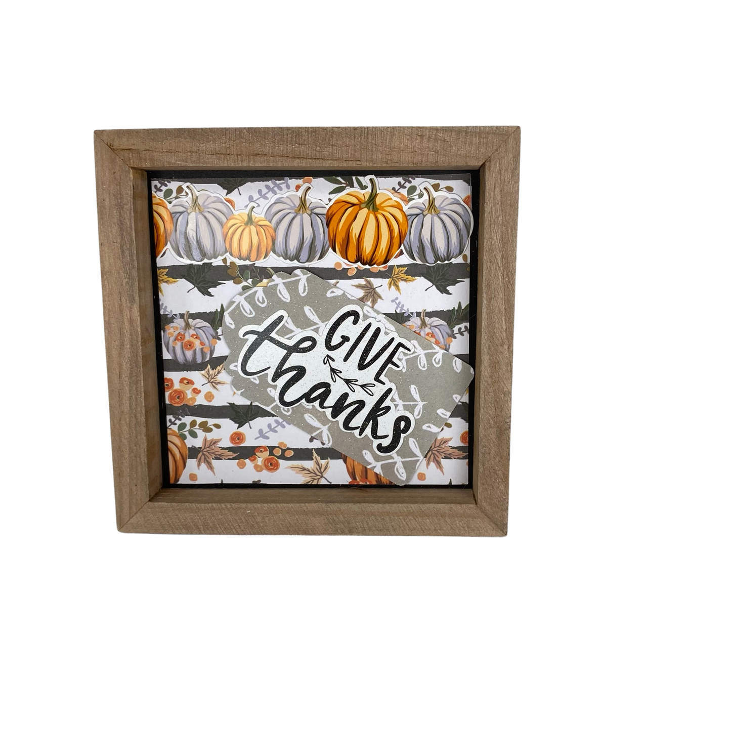 AGD Fall Decor -  Welcome Autumn Give Thanks Season Reversible Inset Wood Sign