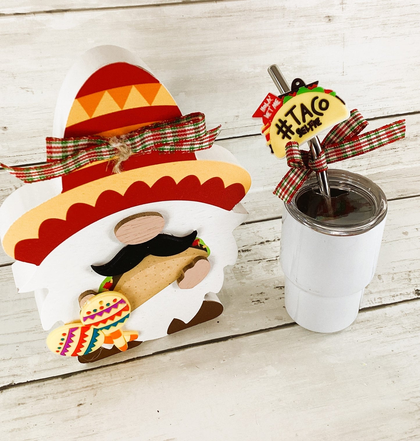 AGD Cinco De Mayo Decor - Taco Theme Chunky Gnome Tier Tray Decor 2pc