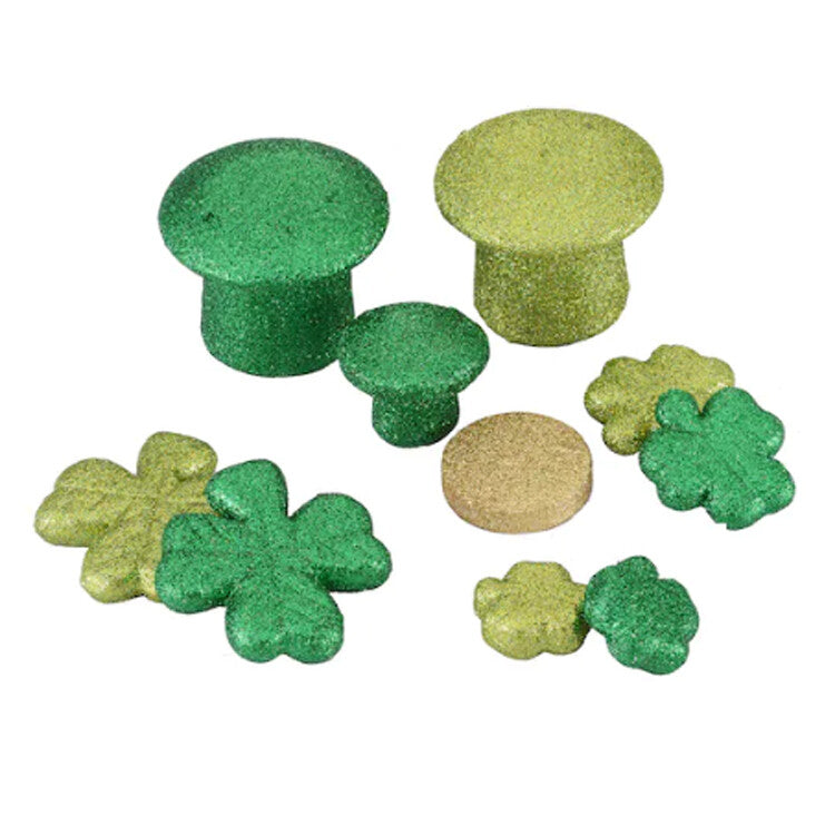 St Patricks Decor - Glitter Shamrock Coin Glitter Table Scatters